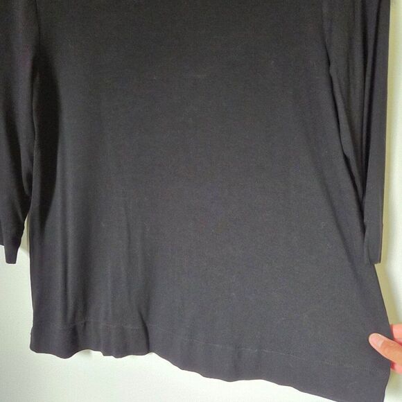 EUC J JILL BLACK CREW NECK SOFT 3/4 SLEEVES MINIMALIST TOP SIZE SMALL - Picture 5 of 13